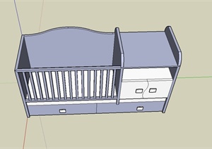 某婴儿床设计SU(草图大师)模型