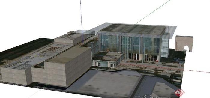 某欧式多层办公楼建筑SU模型(1)