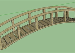 某木板拼接拱形园桥SU(草图大师)模型