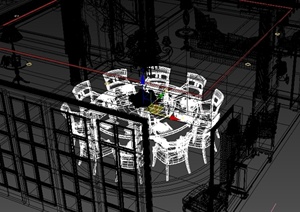某欧式别墅客餐厅室内设计3DMAX模型