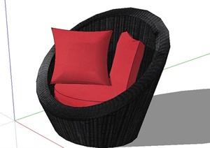 设计素材之藤椅沙发素材SU(草图大师)模型