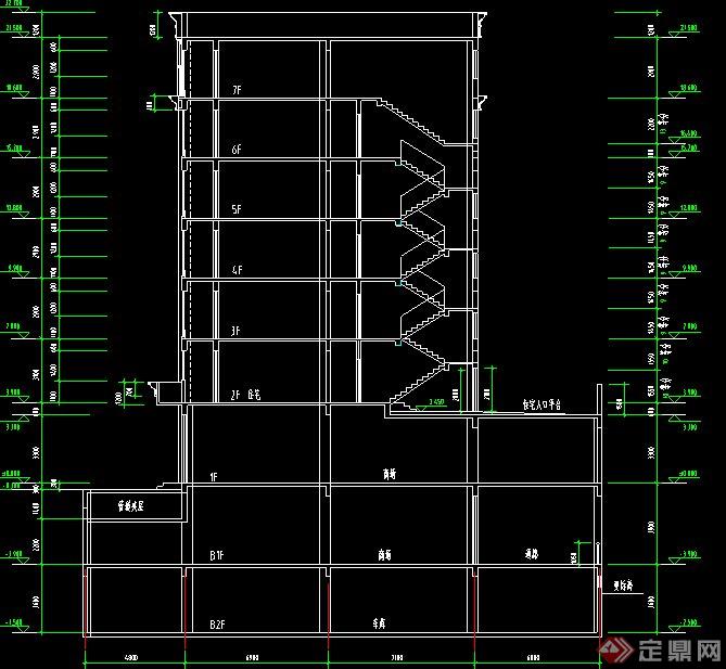 某现代多功能大厦建筑设计方案CAD图(2)