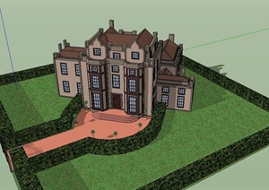 某城堡住宅建筑设计SU(草图大师)模型