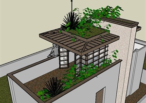 某住宅屋顶花园景观SU(草图大师)模型