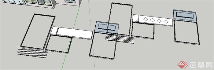 某现代风格两室两厅室内设计su模型（含吊顶模型）(4)
