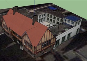某老式住宅楼建筑设计SU(草图大师)模型