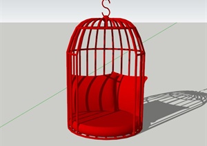 某现代笼子式休闲座椅设计SU(草图大师)模型