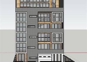 某现代多层住宅建筑设计整体SU(草图大师)模型