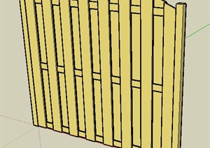 某景观木制花园篱笆SU(草图大师)模型