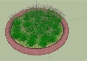 一个环形花池设计SU(草图大师)模型