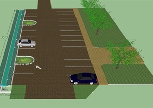 某现代停车场设计SU(草图大师)模型