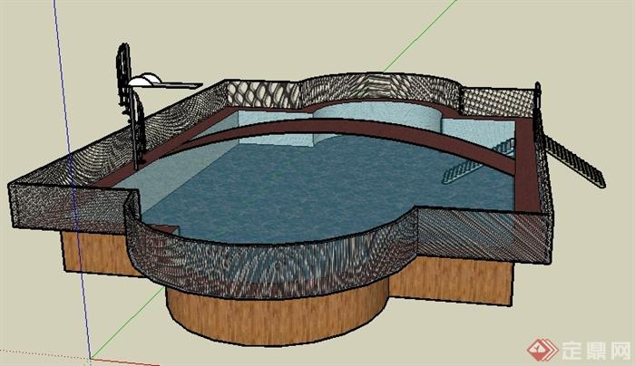 某现代泳池浴池设计SU模型(1)
