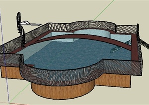 某现代泳池浴池设计SU(草图大师)模型