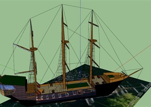 某欧式帆船设计SU(草图大师)模型