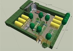 某建设花园景观设计SU(草图大师)模型