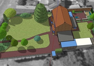 某乡村住宅建筑设计SU(草图大师)模型