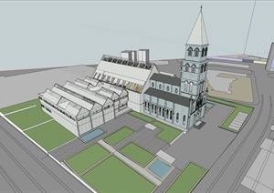 某教堂建筑改造设计SU(草图大师)模型