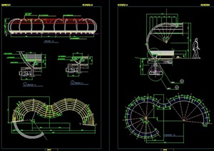 钢架式花架和座椅施工方案CAD图