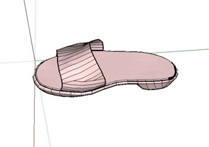 一只女式拖鞋设计SU(草图大师)模型