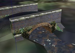 某园林景观溪流园桥SU(草图大师)模型