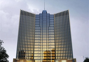 某高层商业大楼大厦效果图PSD格式