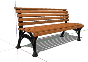 某园林景观木椅长椅SU(草图大师)模型