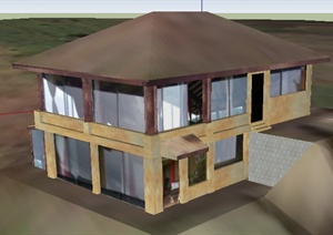 某乡村民居住宅建筑设计SU(草图大师)模型
