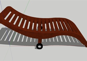 一个樱桃木躺椅设计SU(草图大师)模型