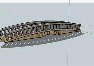 某园林石质园桥设计SU(草图大师)模型