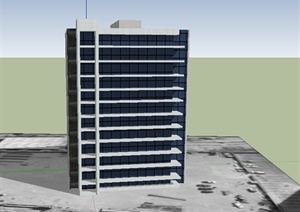 某多层办公大楼设计SU(草图大师)模型素材