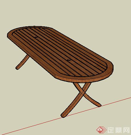 园林景观之木桌子设计su模型(1)