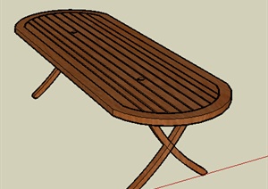 园林景观之木桌子设计SU(草图大师)模型