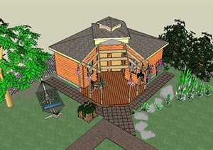 某花园小屋建筑设计SU(草图大师)模型
