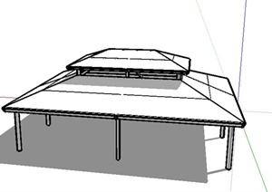 某白色特色景观亭SU(草图大师)模型