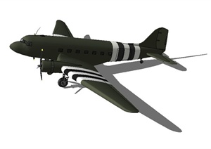 一架飞机设计SU(草图大师)模型