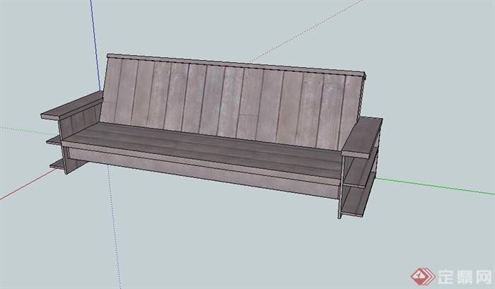 某园林景观室外坐凳SU设计