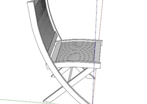 某现在木质靠椅SU(草图大师)模型