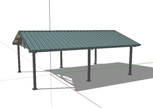 某室外景观停车棚设计SU(草图大师)模型