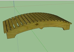 某木质景观园桥设计SU(草图大师)模型
