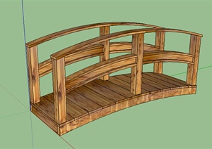 园林景观之现代木质景观桥设计SU(草图大师)模型