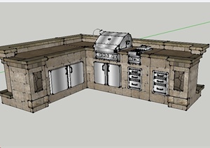 某室内厨卫设施橱柜SU(草图大师)模型