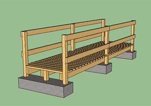 园林景观之木质景桥设计SU(草图大师)模型