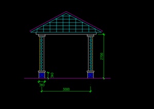 某中式四角亭设计CAD图纸参考