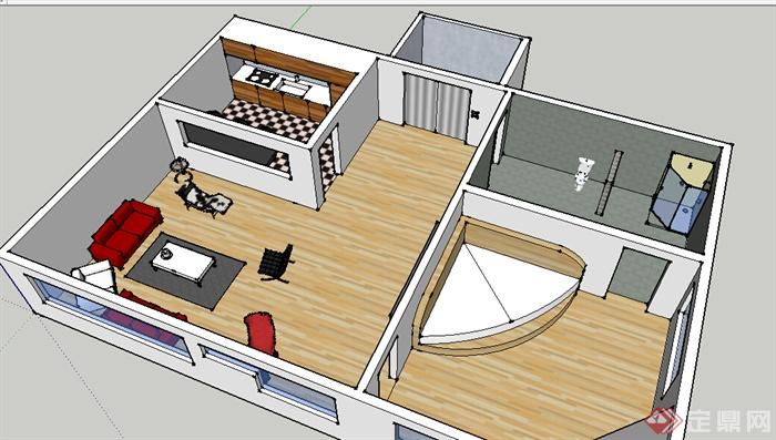 某室内居住空间设计SU模型参考(2)