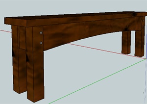 家具陈设之木长凳素材设计SU(草图大师)模型