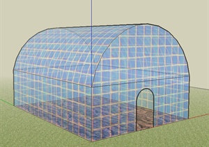 现代温室大棚建筑设计SU(草图大师)模型