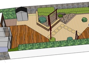某地庭院花园景观设计SU(草图大师)模型