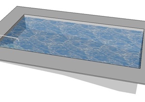 一个矩形小泳池、浴池SU(草图大师)模型